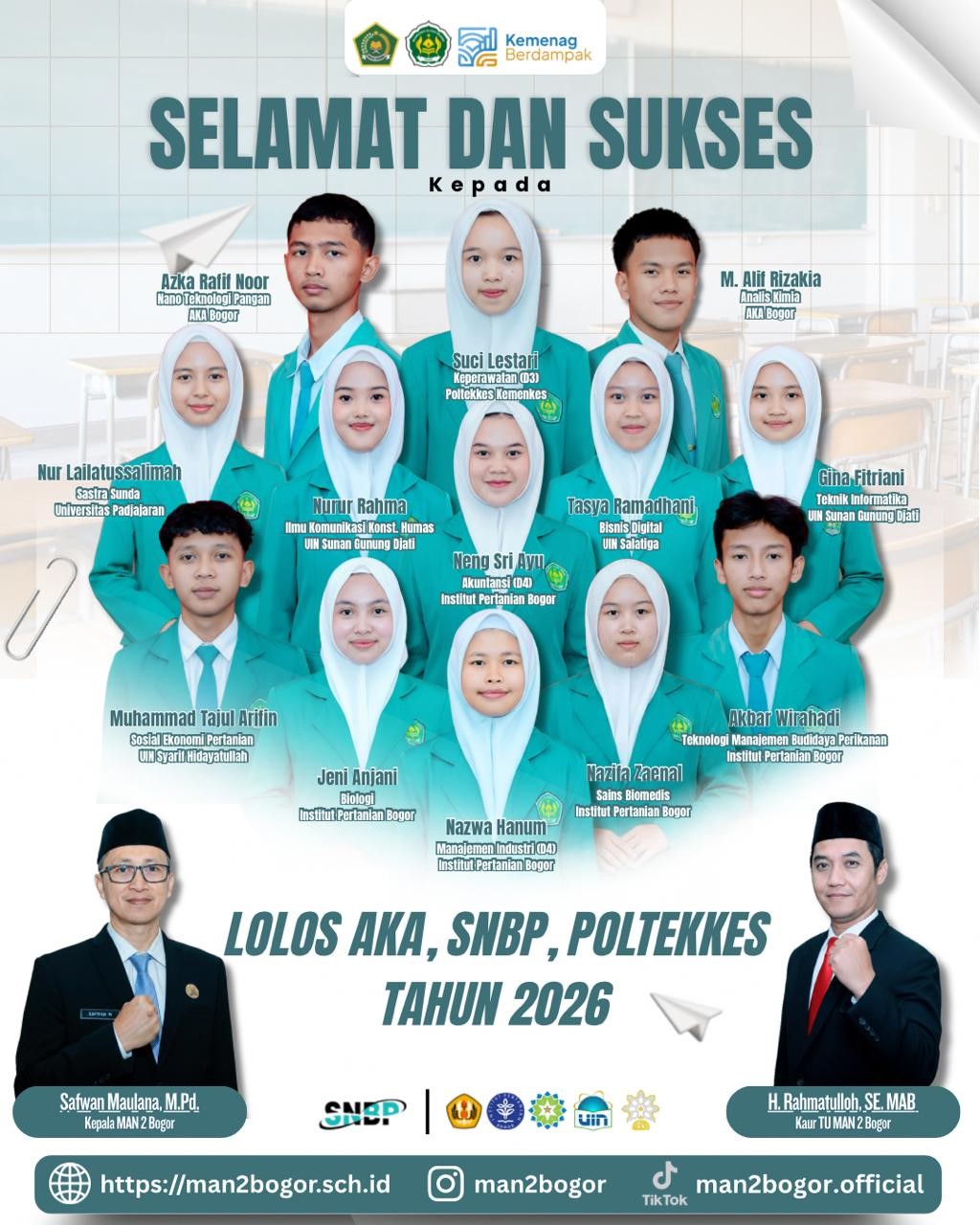 Prestasi Gemilang! Belasan Siswa MAN 2 Bogor Berhasil Lolos ke Perguruan Tinggi Negeri