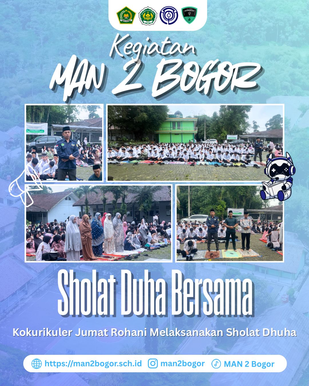 MAN 2 Bogor Laksanakan Kokurikuler Jumat Rohani melalui Sholat Dhuha Bersama sebagai Penguatan Karak