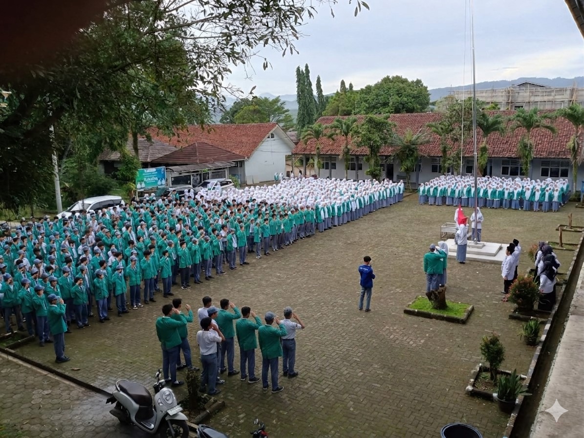 Semangat Siswa Ikuti Apel Pagi Awal Masuk Pasca Libur Idul Fitri di MAN 2 Bogor