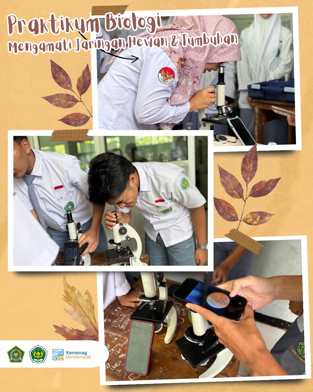 Pembelajaran Berbasis Praktik, MAN 2 Bogor Laksanakan Praktikum Biologi Menggunakan Mikroskop