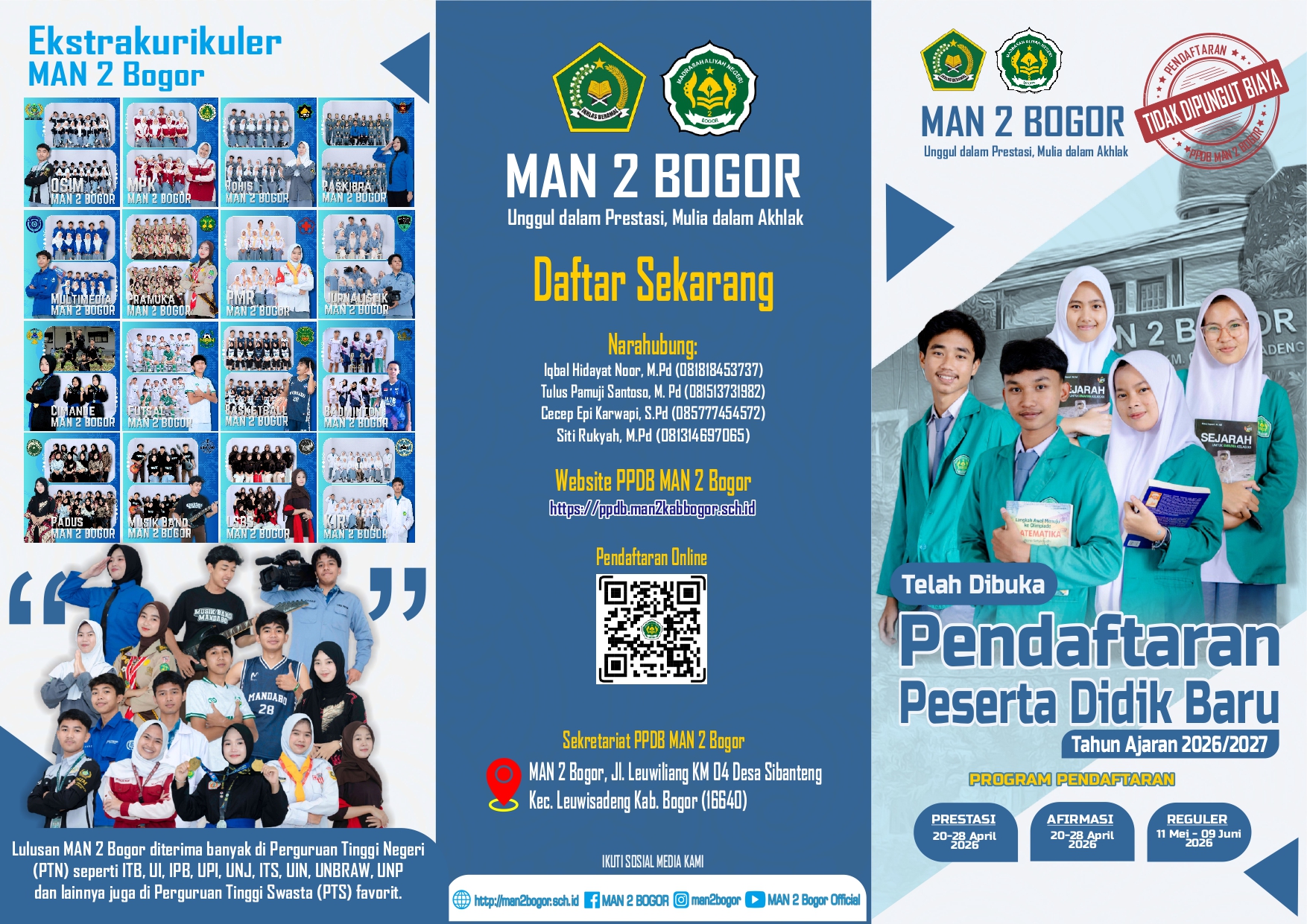 MAN 2 Bogor Resmi Buka Pendaftaran Siswa Baru Tahun Ajaran 2026/2027