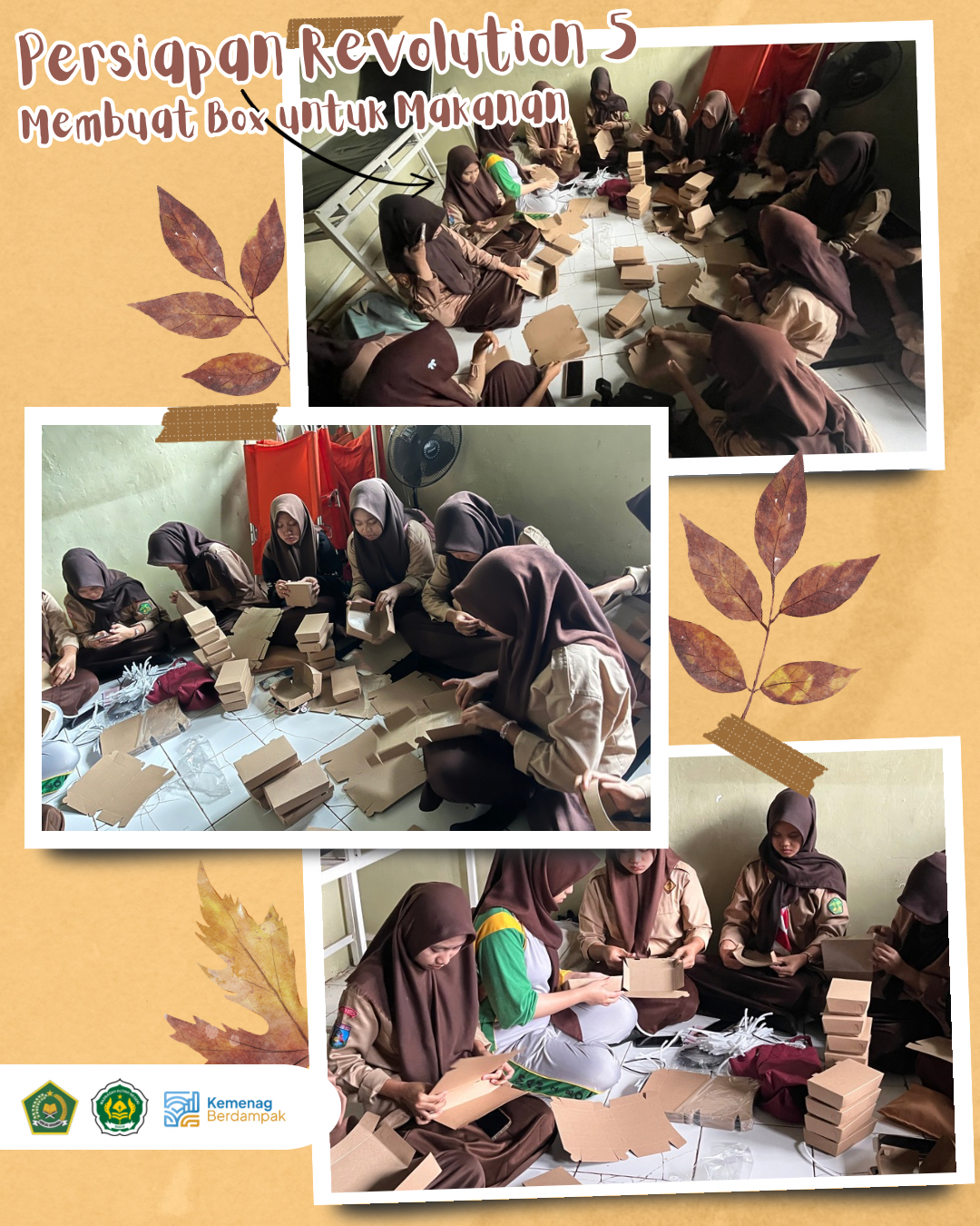 Rohis Matangkan Persiapan Revolution 5, Siswa dan Panitia Kompak Membuat Box Snack